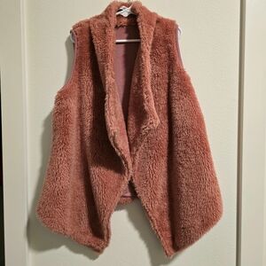 Trend Blossom‎ Girls Cozy Fleece Pink Fuzzy Vest NWOT Size 8 Medium